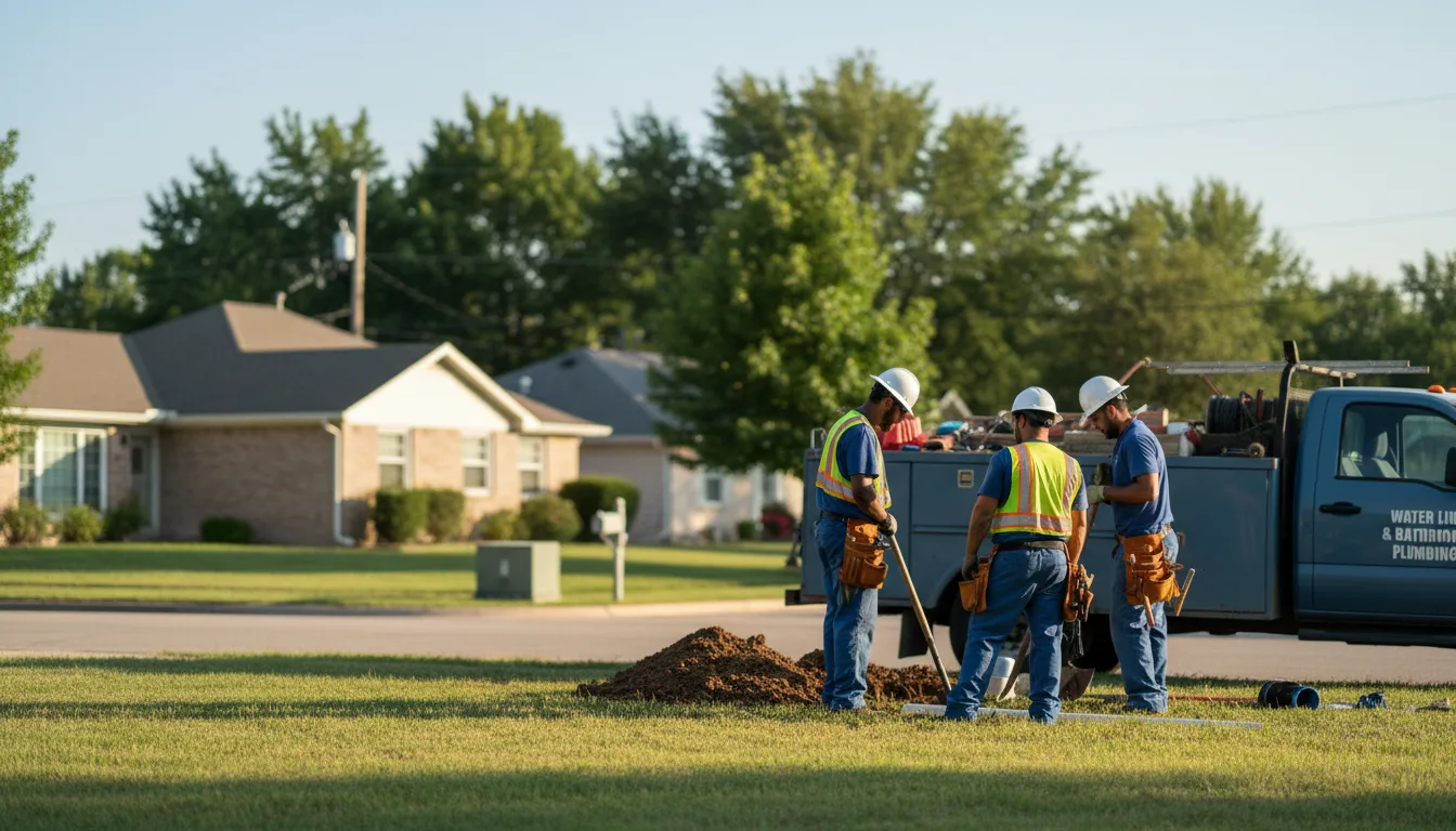 Residential water line and bathroom plumbing service in Brinson, GA